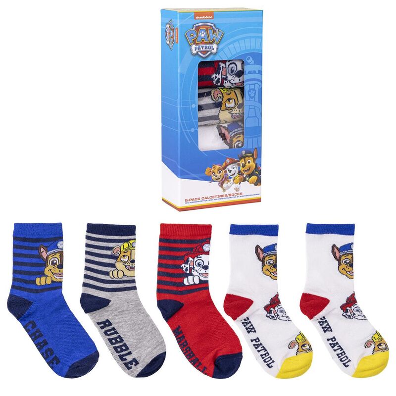 Blister 5 calcetines Patrulla Canina Paw Patrol