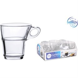 SET 6 TAZAS CAFE APILABLE TRANSP. 9CL CAPRICE