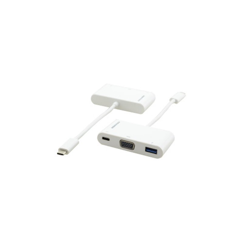 Kramer Electronics ADC-U31C/M1 adaptador de cable de vídeo 0,17 m USB Tipo C USB Type-C + USB Type-A + VGA (D-Sub) Blanco