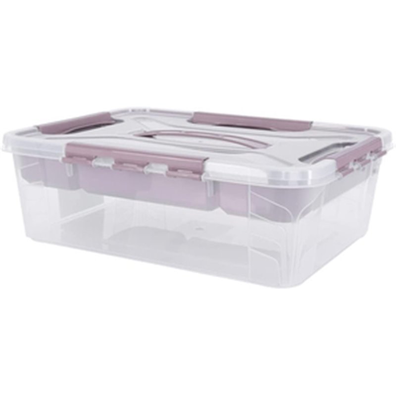 CAJA DE ALMACENAJE DE 10 LITROS, TAPA CON ASA, 39X29X12,4, COLECCIÓN HUBERT