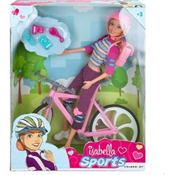 MUÑECA MANIQUÍ 29 CM CON BICICLETA