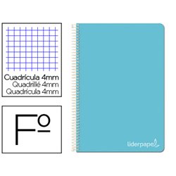 CUADERNO ESPIRAL A4 CUADROS 80H COLORES SURTIDOS