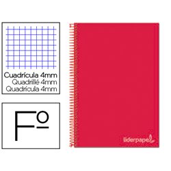 CUADERNO ESPIRAL A4 CUADROS 80H COLORES SURTIDOS