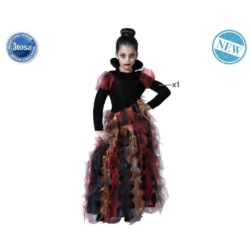 DISFRAZ VAMPIRESA VESTIDO LARGO NIÑA INFANTIL