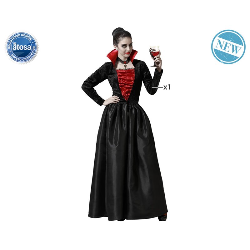 DISFRAZ VAMPIRESA ELEGANTE NEGRO MUJER ADULTO