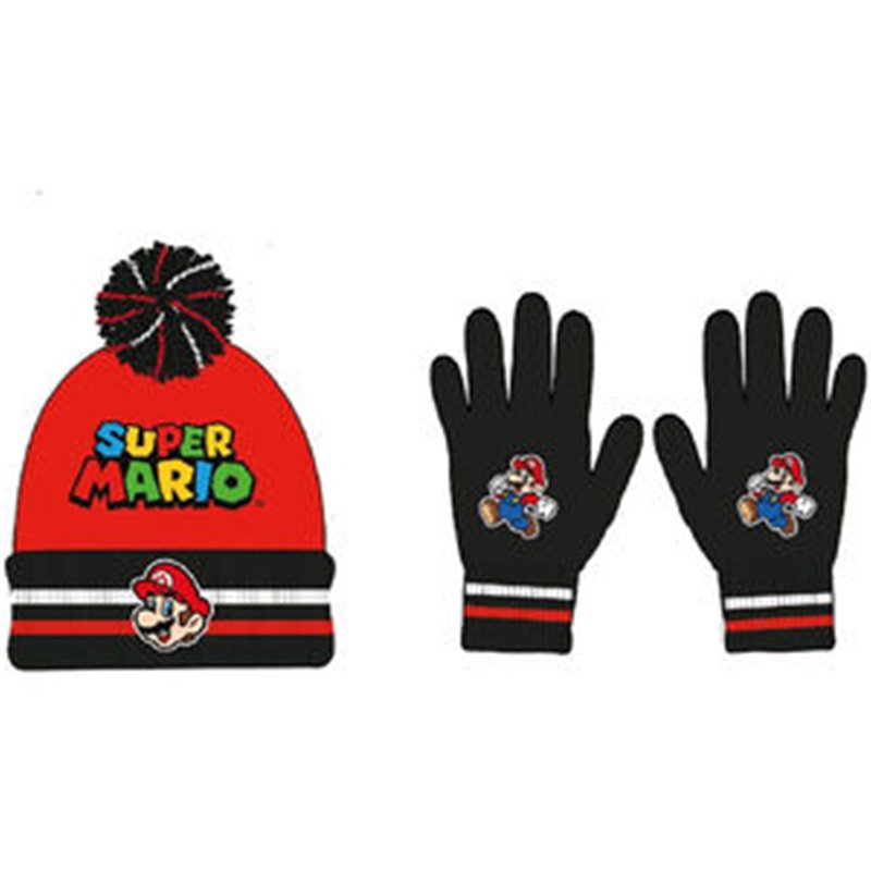 SET GORRO Y GUANTES SUPER MARIO BROS