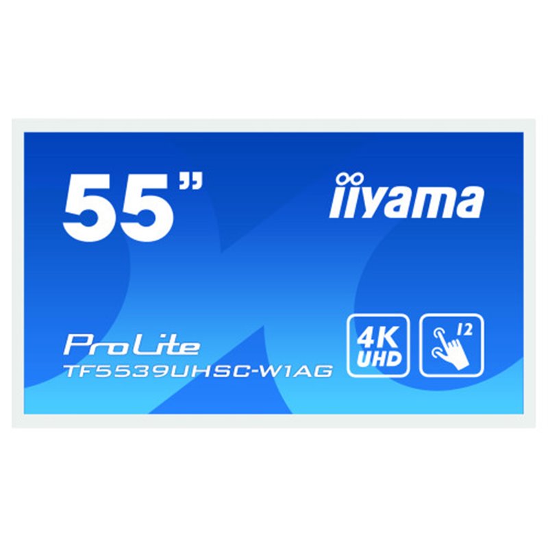 iiyama ProLite TF5539UHSC-W1AG monitor pantalla táctil 139,7 cm (55") 3840 x 2160 Pixeles Multi-touch Multi-usuario Blanco