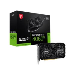 VGA MSI RTX 4060 TI VENTUS 2X BLACK 16G OC,NV,RTX4060TI,GDDR6,16GB,128BIT,HDMI+3DP (2 VENTILADORES)