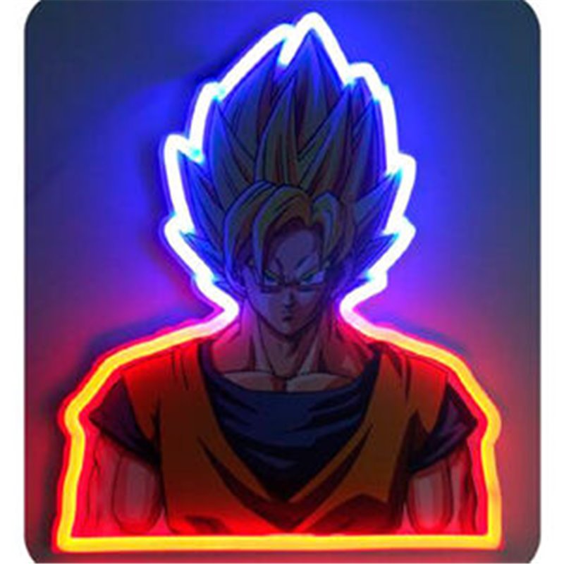 LAMPARA MURAL NEON GOKU DRAGON BALL Z