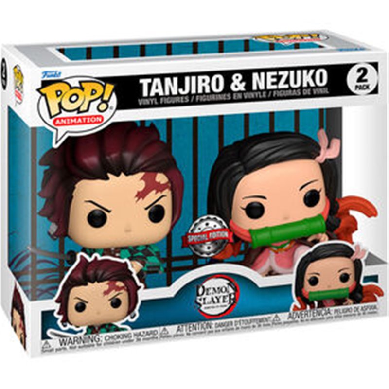 BLISTER 2 FIGURAS POP DEMON SLAYER KIMETSU NO YAIBA TANJIRO & NEZUKO EXCLUSIVE