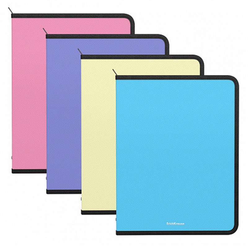 CARPETA POLIPROPILENO CON CREMALLERA MATT PASTEL A4 COLORES SURTIDOS ERICH KRAUSE 59221