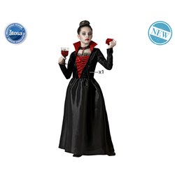 DISFRAZ VAMPIRESA ELEGANTE NEGRO NIÑA INFANTIL