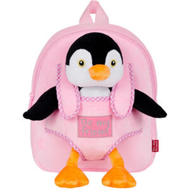 MOCHILA REVERSIBLE + PELUCHE PEGGIE PINGUINO 27CM