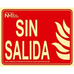 SEÑAL DE INCENDIO "SIN SALIDA" 20X25CM HOMOLOGADA SEGÚN NORMATIVA PP ROJO ARCHIVO 2000 6171-06H RJ