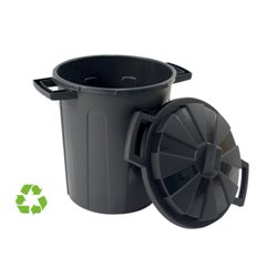 CONTENEDOR SOSTENIBLE DE RECICLAJE CON TAPA 100 LITROS 54X64X68 CM PP NEGRO ARCHIVO 2000 CP1426100 NE