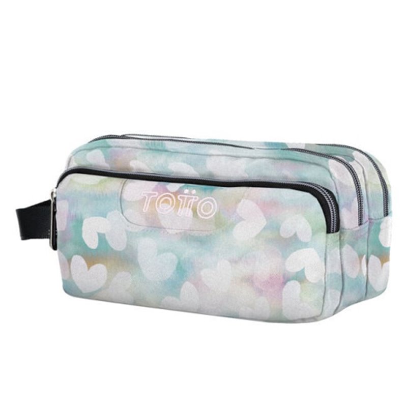 ESTUCHE ESCOLAR TRES COMPARTIMENTOS CORAZONES PASTEL TOTTO AC52ECO009-2311Z-4HX