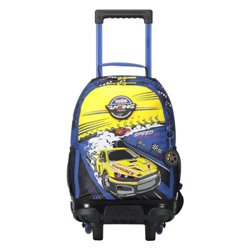 MOCHILA ESCOLAR CON RUEDAS MEDIANA DE CARRERAS DE COCHES TOTTO MJ03VLC005-2310-6J7M