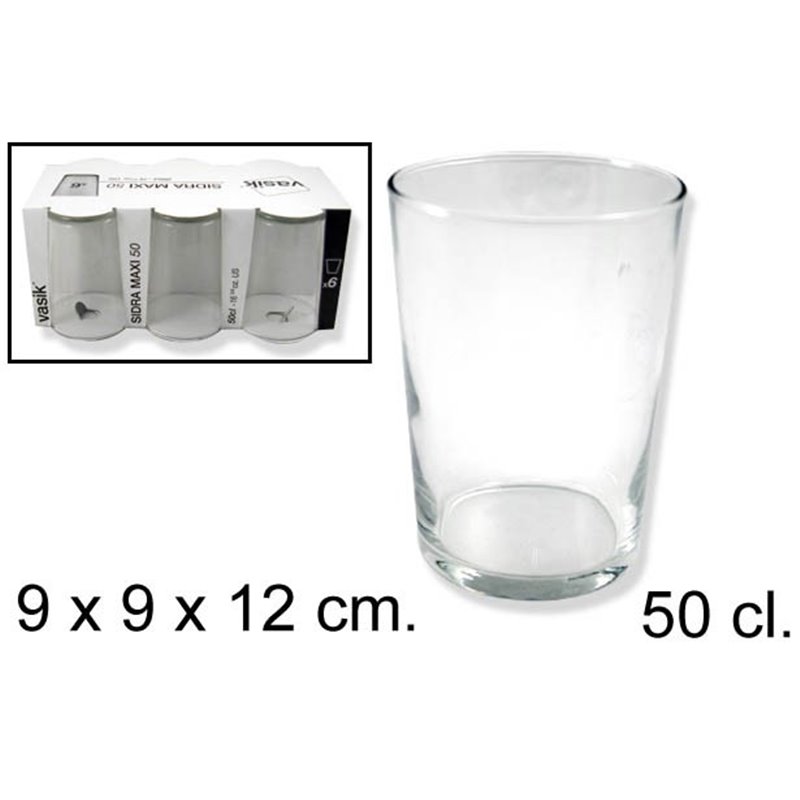 VASO SIDRA MAXI 50cl x6uni.