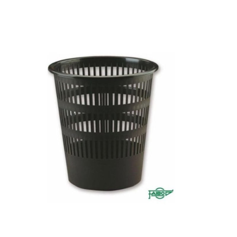 PAPELERA REJILLA 12 L COLOR NEGRO PLÁSTICO RECICLADO Y RECICLABLE FAIBO 307R2