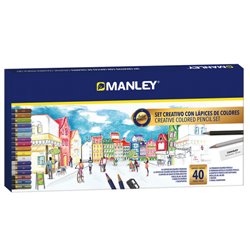 SET LAPICES DE COLORES 40 UDS MANLEY MLA00040