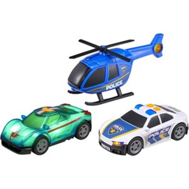 PACK 3 VEHICULOS POLICIA LUZ&SONIDO