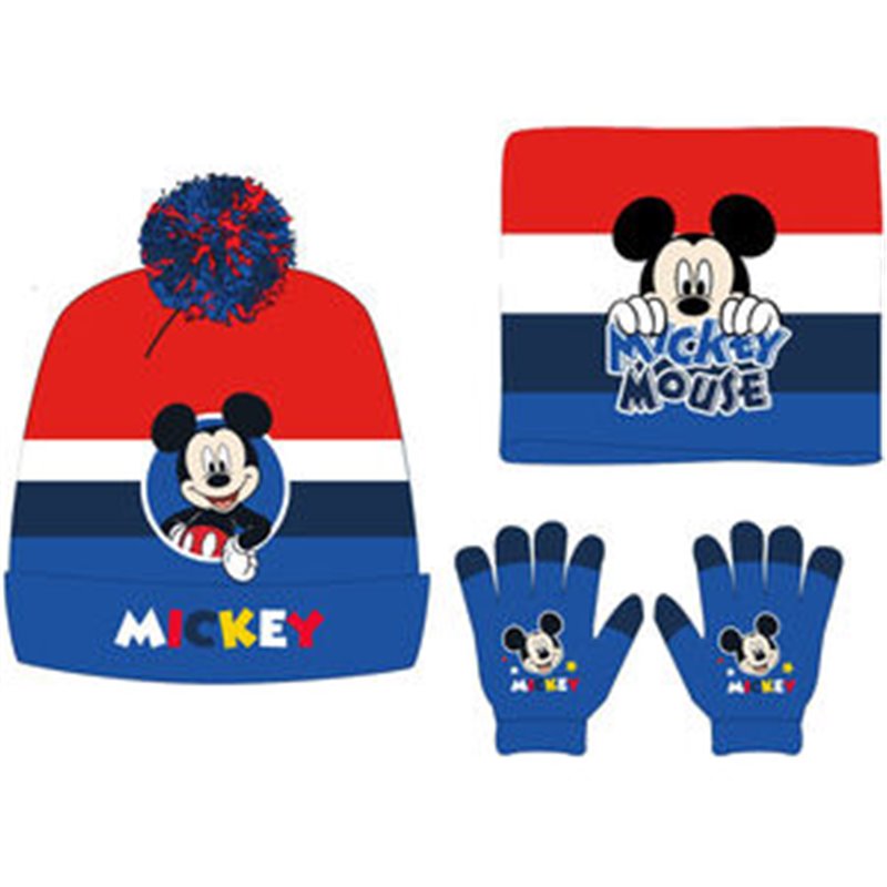 CONJUNTO GORRO GUANTES BRAGA CUELLO MICKEY DISNEY