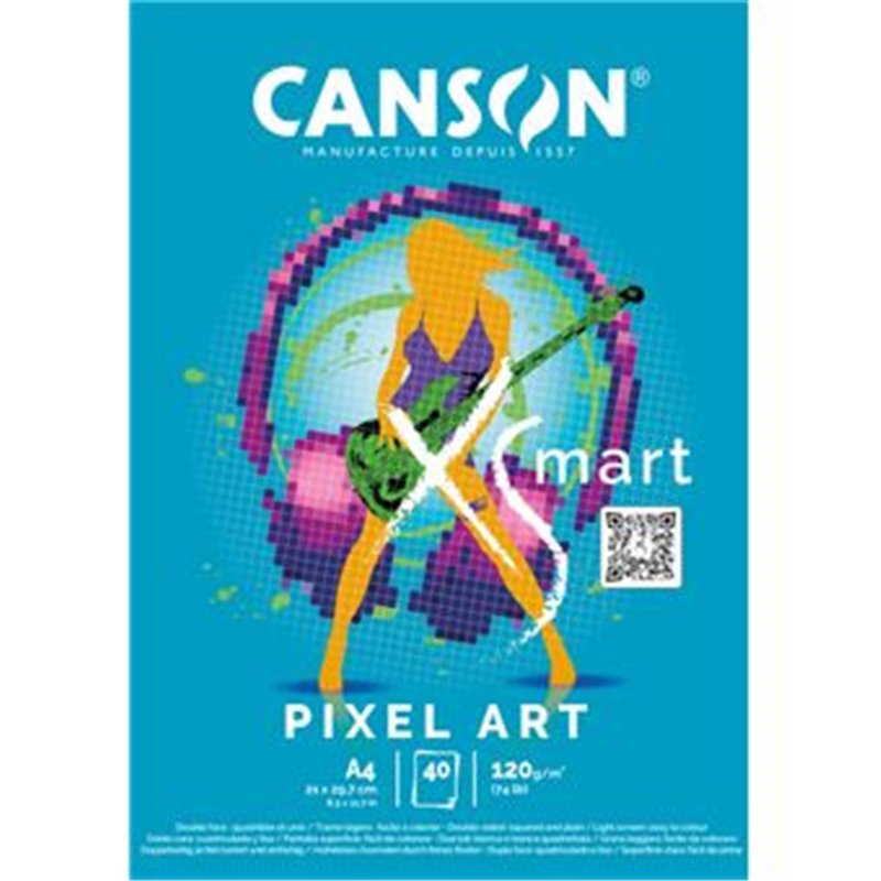 BLOC ENC 21X29,7 40H XSMART PIXEL ART 120G CANSON C32250P004