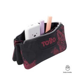 ESTUCHE ESCOLAR TRES COMPARTIMENTOS TIZA ROJA - TABLERO TOTTO AC52ECO012-2310Z-5C5