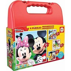 MALETIN CON 4 PUZZLES MICKEY MOUSE "ONLY ONE"