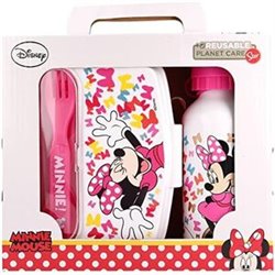 SET DE BOTELLA Y SANDWICHERA + CUBIERTOS MINNIE MOUSE "LUCKY"