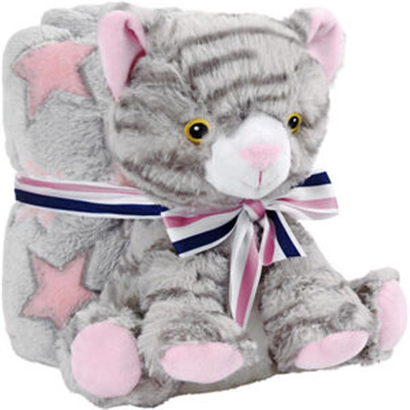 PELUCHE + MANTA SUAVE GATO CANDY 22CM