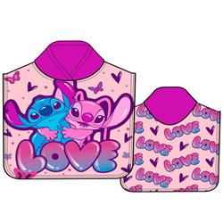 Poncho toalla Stitch Disney microfibra