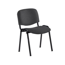 SILLA CONFIDENTE ECONÓMICA ESTRUCTURA DE TUBO METÁLICO RESPALDO Y ASIENTO TAPIZADOS COLOR NEGRO ROCADA 965/4