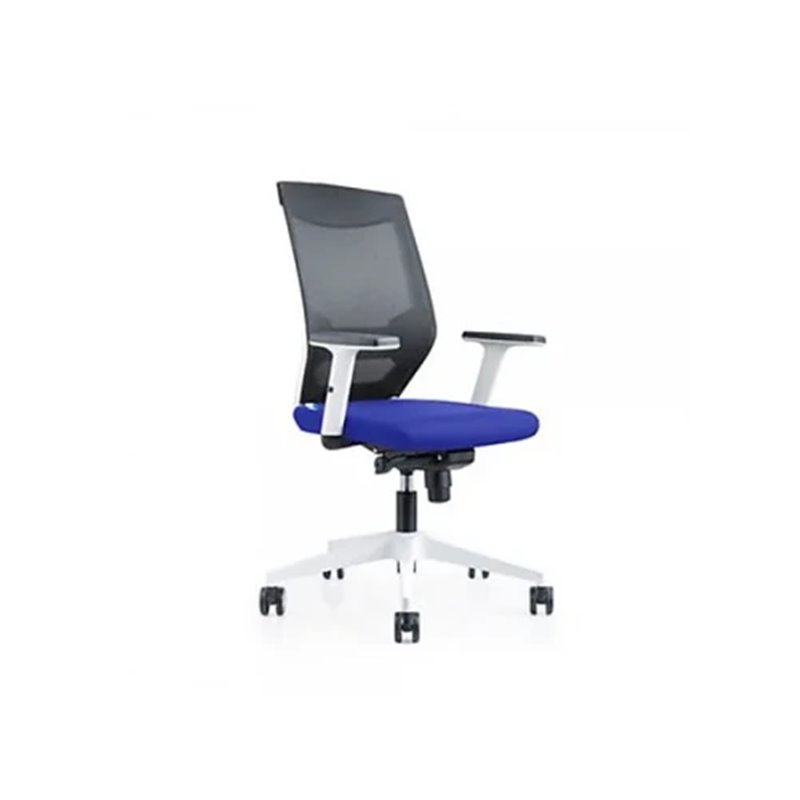 SILLA DE OFICINA TAPIZADO EN TELA SISTEMA DE INCLINACIÓN SINCRO COLOR DEL ASIENTO AZUL Y RESPALDO NEGRO ROCADA 908W-3