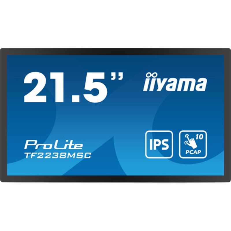 iiyama PROLITE Pizarra de caballete digital 55,9 cm (22") LED 600 cd / m² Full HD Negro Pantalla táctil