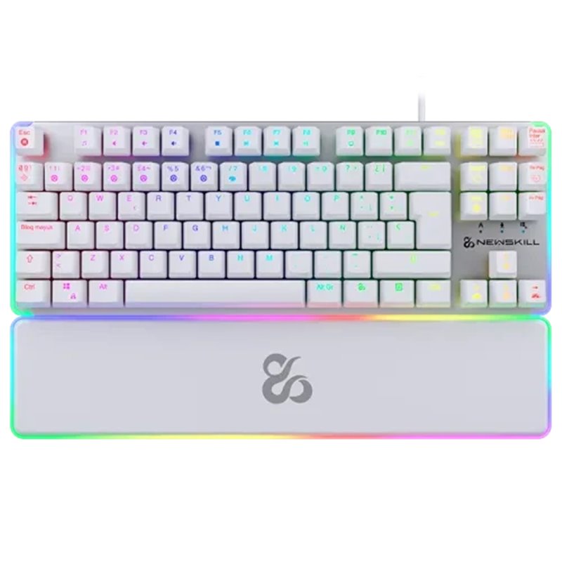 NEWSKILL TECLADO GAMING OPTOMECANICO GUNGNYR TKL PRO IVORY. RGB. TENKEYLESS. SWITCH GATERON INTERCAMBIABLE. BLANCO