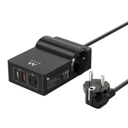 EWENT ESTACIÓN DE CARGA USB GAN FAST DE 65W – 2 USB A Y 2 USB C