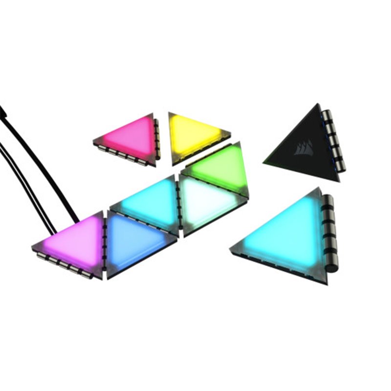 ACCESORIO CORSAIR ICUE LC100 CASE ACCENT LIGHTING PANELS - MINI TRIANGLE - 9X TILE EXPANSION KIT CL-9011115-WW