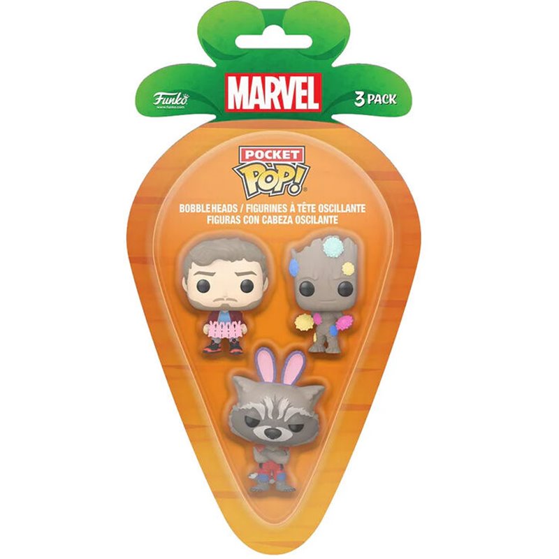 Blister 3 figuras Carrot Pocket POP Marvel Guardianes de la Galaxia