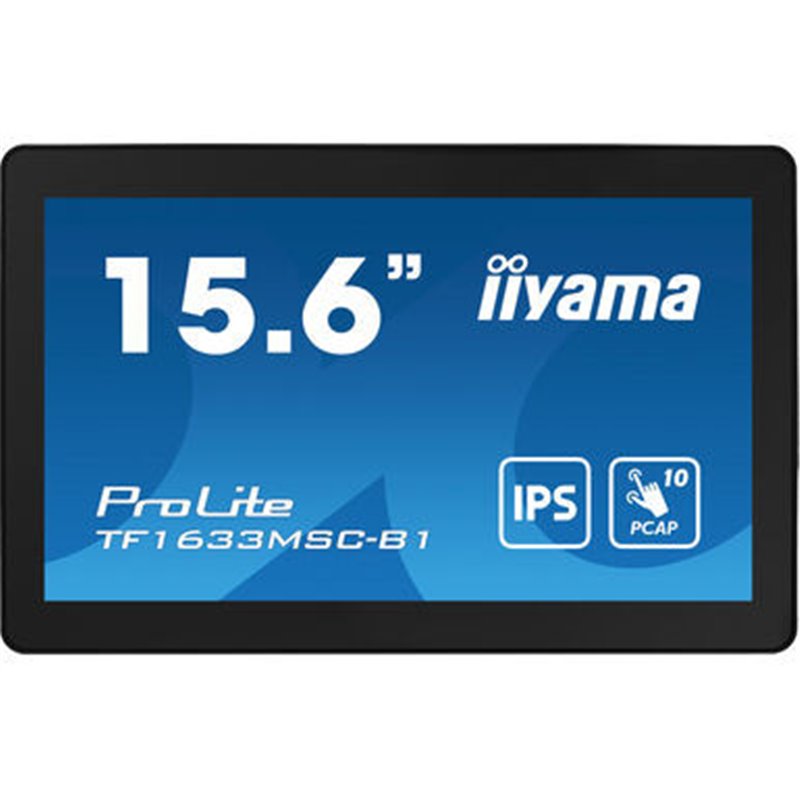 iiyama ProLite TF1633MSC-B1 pantalla para PC 39,6 cm (15.6") 1920 x 1080 Pixeles Full HD Pantalla táctil Negro