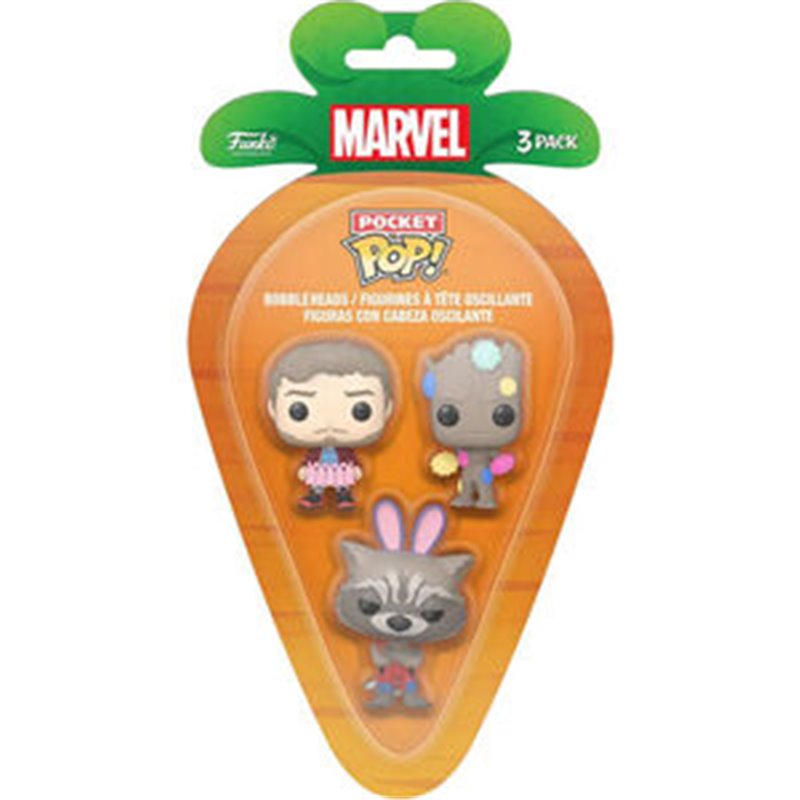 BLISTER 3 FIGURAS CARROT POCKET POP MARVEL GUARDIANES DE LA GALAXIA