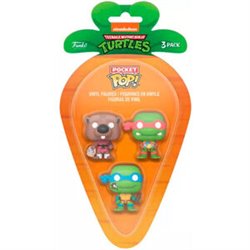 BLISTER 3 FIGURAS CARROT POCKET POP TORTUGAS NINJA SPLINTER LEONARDO RAPHAEL