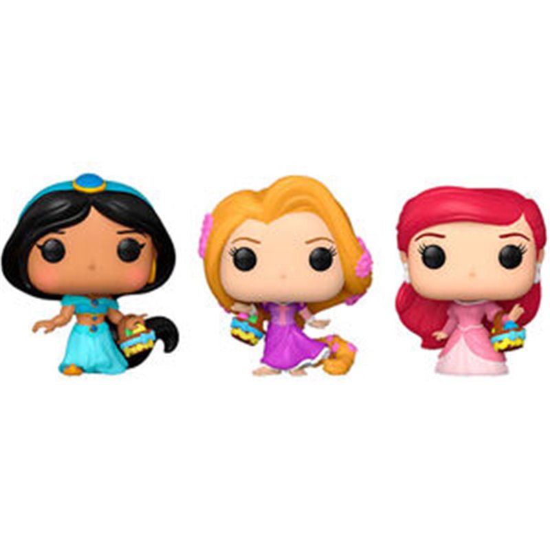 BLISTER 3 FIGURAS CARROT POCKET POP DISNEY PRINCESAS RAPUNZEL ARIEL JASMIN