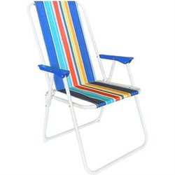 SILLA PLAYA HIERRO FIJA PLEGABLE LONA STRIPE 53 X 46 X 88 CM