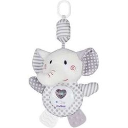 COLGANTE CUNA CORAZON LUMINOSO/ MUSICAL ELEFANTE 35 CM