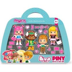 FIGURAS PINYPON PINY SET AMIGOS CON 4 UNIDADES, INCLUYE ACCESORIOS PARA DECORARLOS