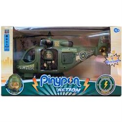 HELICÓPTERO FUERZAS ESPECIALES PINYPON ACTION CON MÁS DE 8 ACCESORIOS, INCLUYE UNA FIGURA