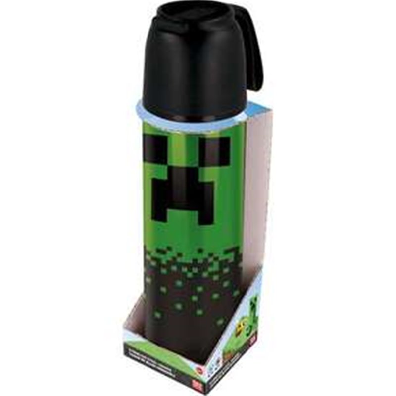 BOTELLA TERMO DE ACERO INOXIDABLE MINECRAFT 495 ML