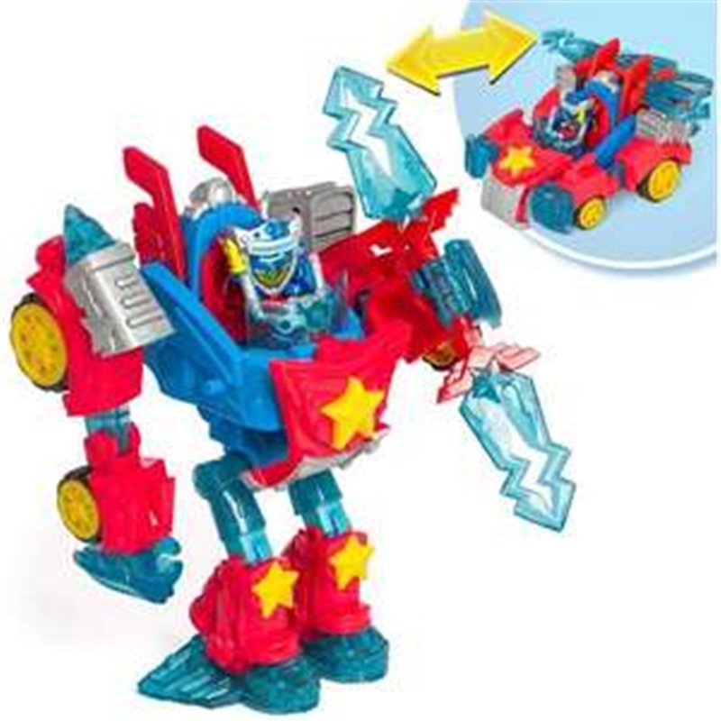 ROBOT TURBO WARRIOR POWER SUPERTHINGS TRANSFORMABLE A COCHE 18X21X8,7CM