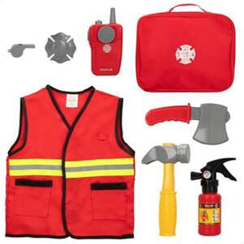 MOCHILA BOMBERO CON INSTRUMETOS ACTION POWER. 8 PIEZAS.